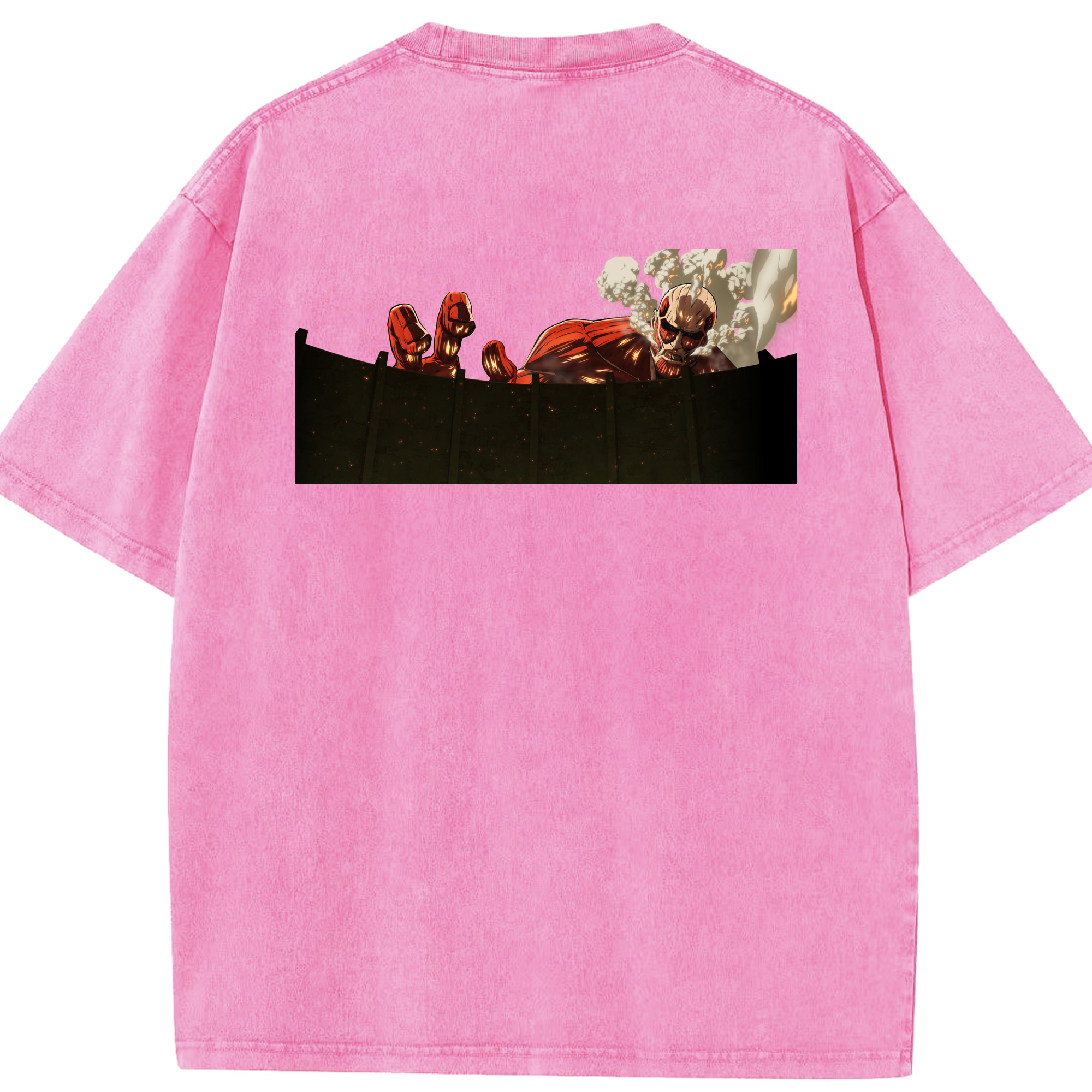 （画像用） 進撃の巨人 Attack on Titan 綿100% ヴィンテージ風 半袖Tシャツ（背面プリント）